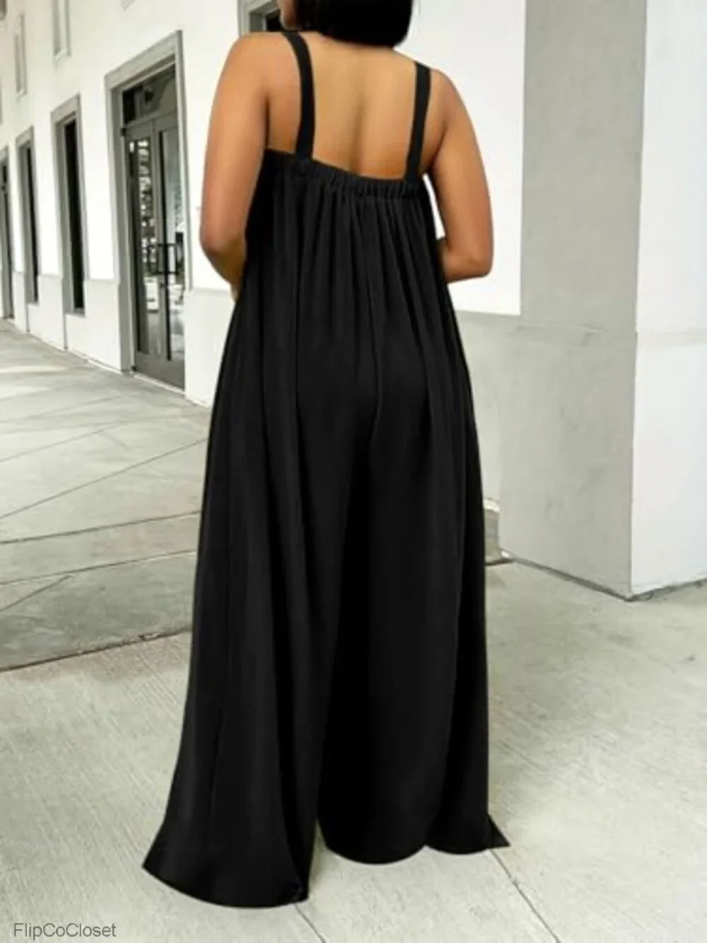 Sleeveless Wide Leg Jumpsuit Casual Summer Loose Romper with Pockets
